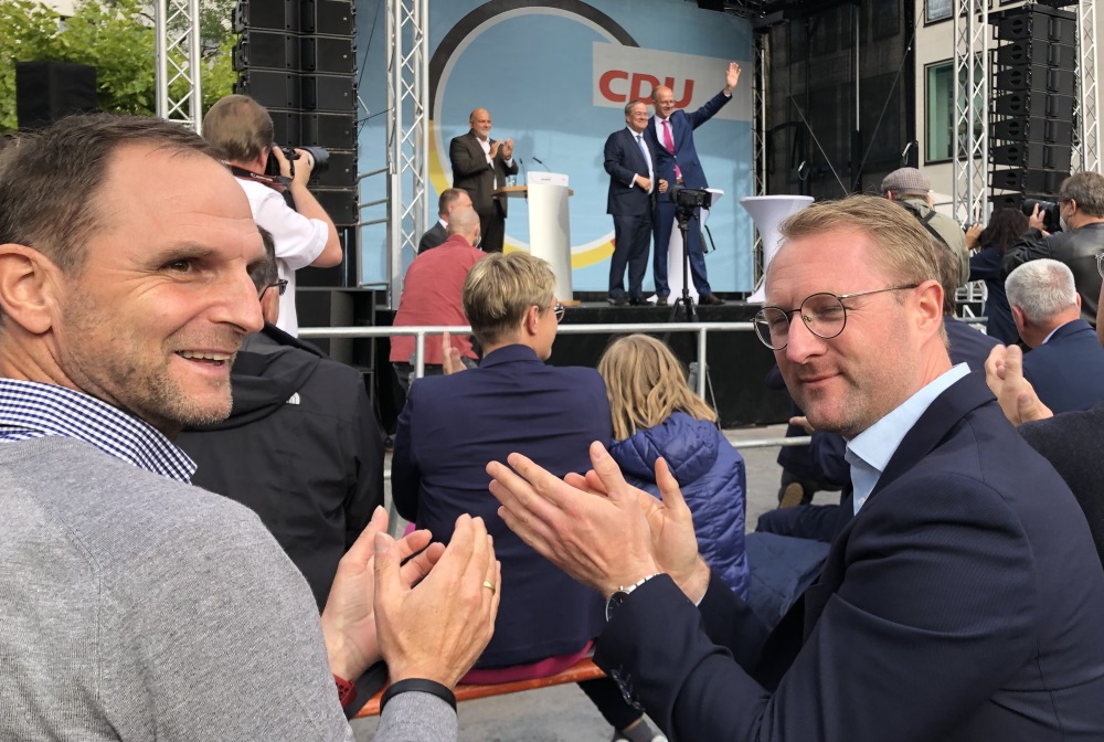 Die Vogelsberger Union mit CDU-Kreisvorsitzendem Dr. Jens Mischak (Mitte) engagiert sich für einen Wahlsieg von Kanzlerkandidat Armin Laschet